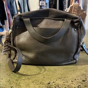 Stylish Dark Olive Green Leather Crossbody Bag
